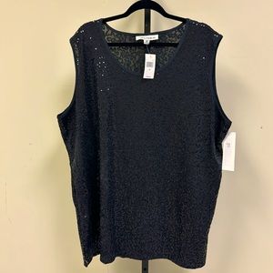 Caroline RoseBlack sequin top